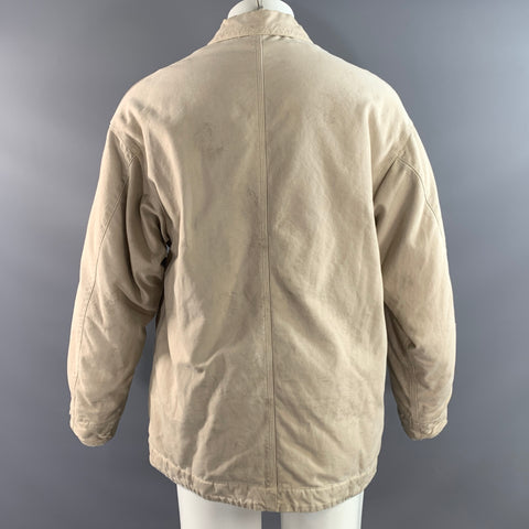 VISVIM Size M Beige Distressed Cotton Military Jacket