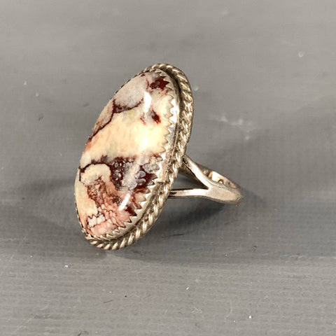 NO BRAND Ring Size 8.5 Cream Burgundy Sterling Ring