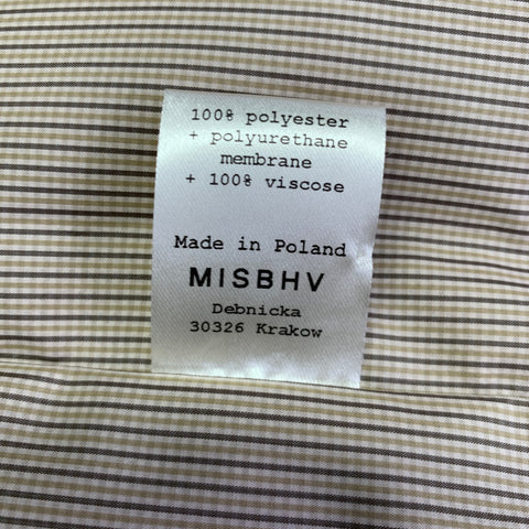 MISBHV Size S -Fisherman- Beige Brown Checkered Polyester Cargo Vest
