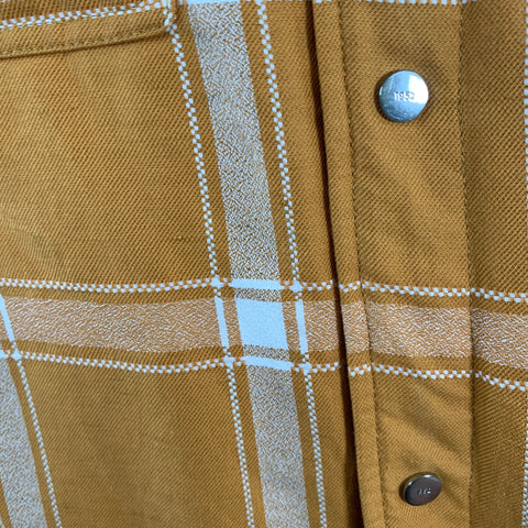 MONCLER GENIUS Size XL Yellow White Plaid Cotton Linen Oversized Shirt Jacket
