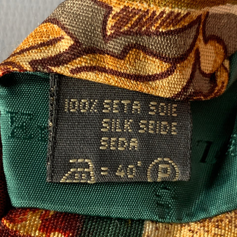 Cravate en soie abstraite bordeaux et verte ERMENEGILDO ZEGNA