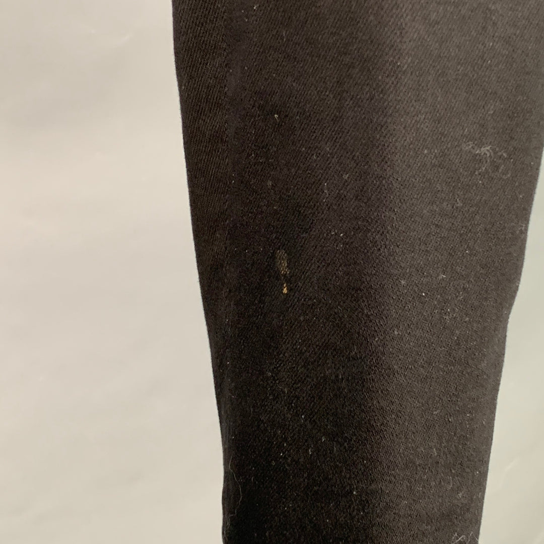 DSQUARED2 Size 34 Black Silver Denim Zippers Button Fly Biker Casual Pants