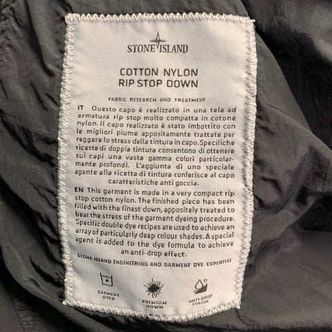 STONE ISLAND Size L Black Cotton Blend Double Breasted Coat