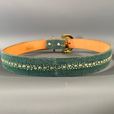 VAN AMBURG Size 30 Mint Cream Skingray Leather Belt