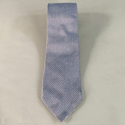 GUCCI One Size Blue Grey Checkered Silk Tie