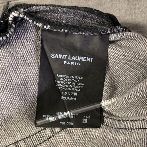 SAINT LAURENT Size 28 Grey Denim Skinny Jeans