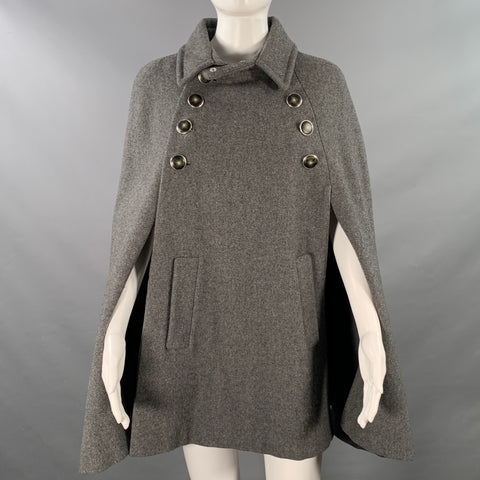 A.P.C. Size M Grey Double Breasted Twill Cape