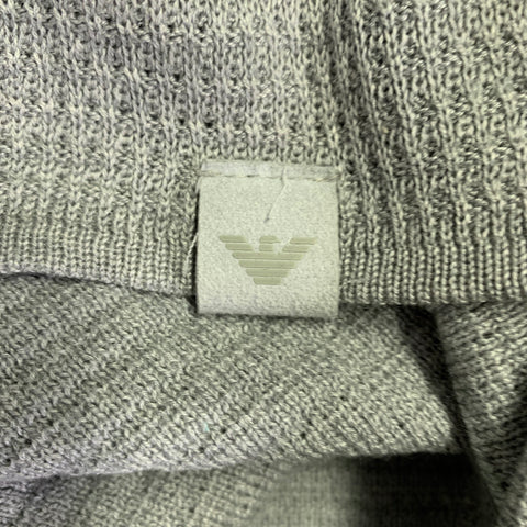 EMPORIO ARMANI Size 38 Grey Waffle Knit Scoop Neck Pullover