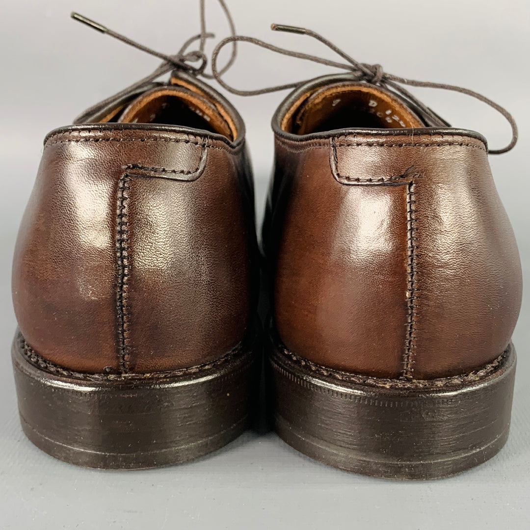ALLEN EDMONDS Size 7 Delray Brown Leather Split Toe Derby Lace-Up Shoes