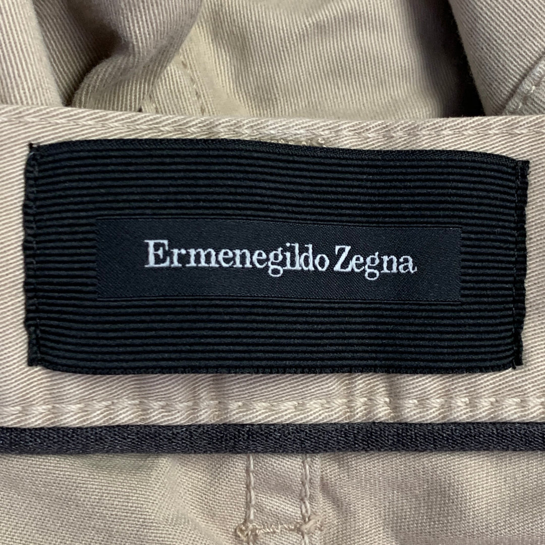 ERMENEGILDO ZEGNA Size 30 Khaki Cotton Blend Jean Cut Slim Straight Casual Pants