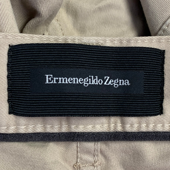 ERMENEGILDO ZEGNA Size 30 Khaki Cotton Blend Jean Cut Slim Straight Casual Pants