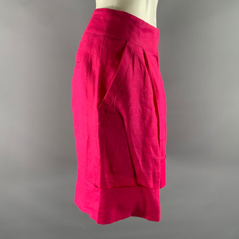GENNY Size 6 Pink Magenta Linen Bermuda Shorts