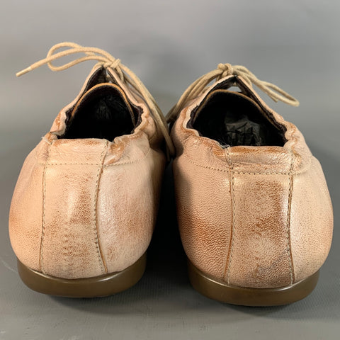 PAUL SMITH Size 10 Beige Cream 5143/LAN Faded Leather Oxford Lace Up Shoes