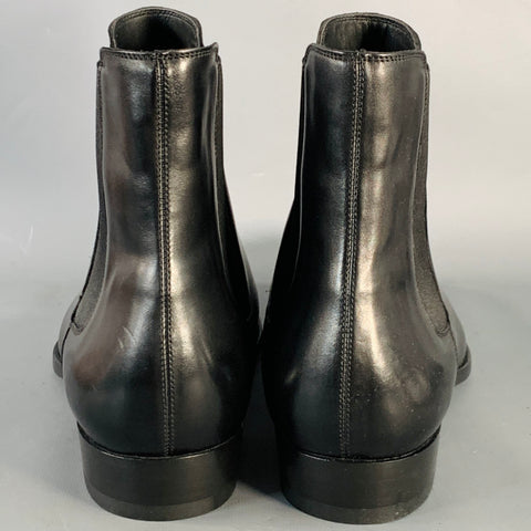 SAINT LAURENT Size 11.5 Black Leather Ankle Chelsea Boots