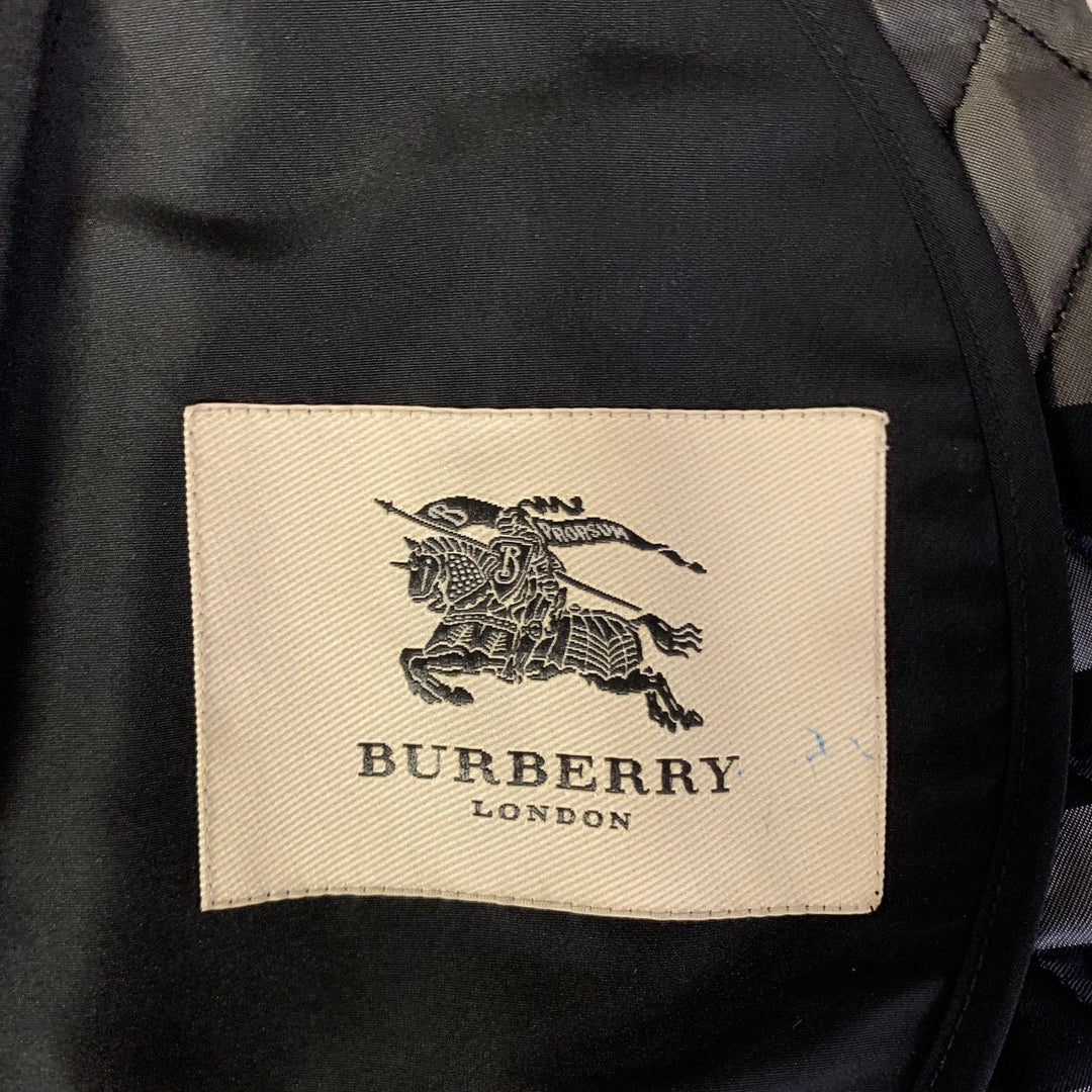 BURBERRY Size 2 Black Polyester Quilted Jacket.