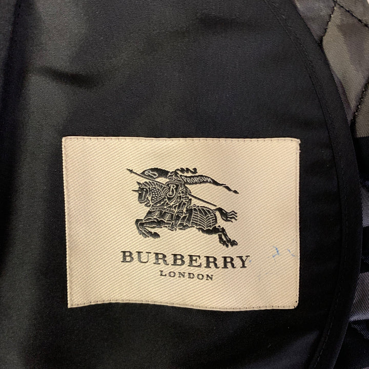 BURBERRY Size 2 Black Polyester Quilted Jacket.