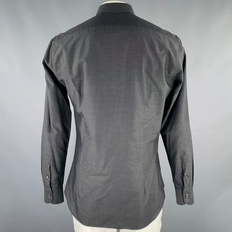 FRANCK BOCLET Size L Black White Nailhead Cotton Button Up Long Sleeve Shirt