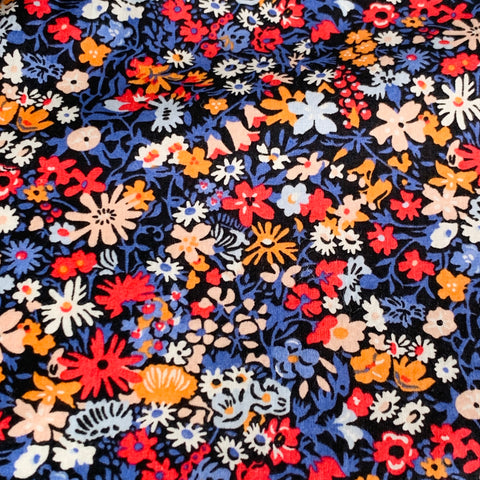 J.CREW Size L Blue Orange Floral Cotton One Pocket Short Sleeve Shirt