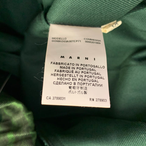 MARNI Winter 2013 Size 2 Black Dark Green Cotton Twill Pleated Skirt