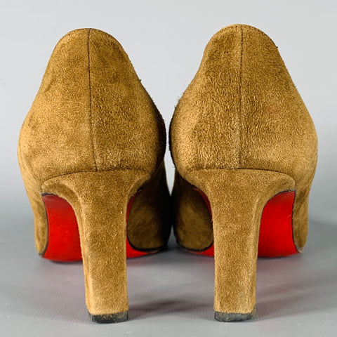 CHRISTIAN LOUBOUTIN Size 6.5 Brown Suede Heels Pumps