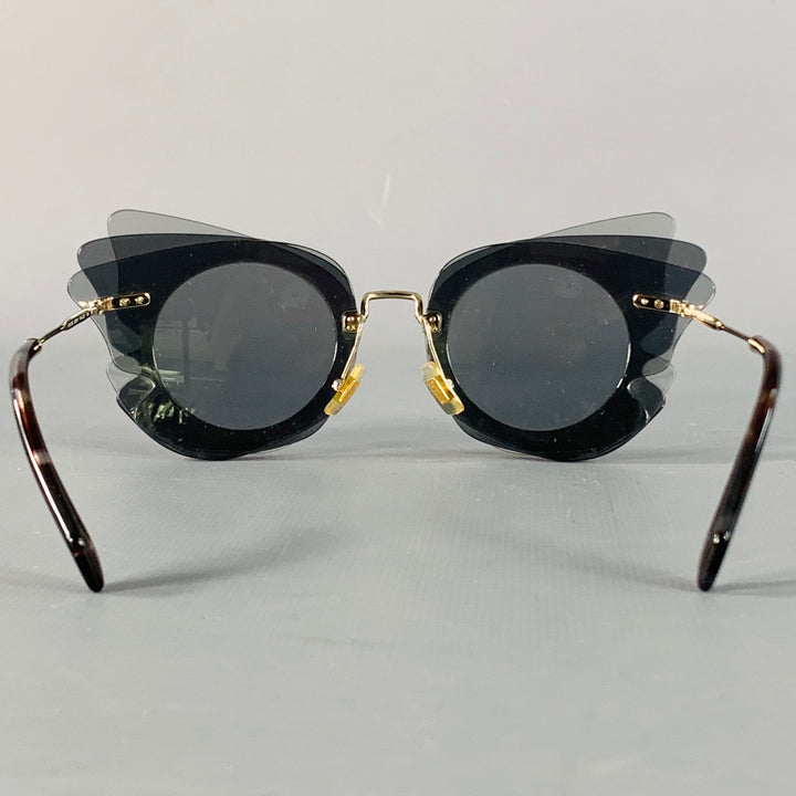 MIU MIU Grey Charcoal Butterfly Acetate Sunglasses