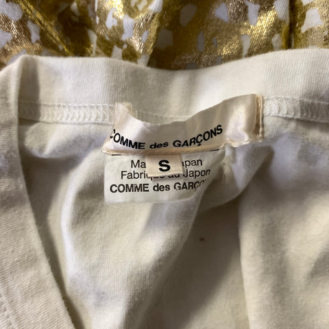 COMME des GARCONS AD2014 Size S Gold White Metallic Cotton  Polyurethane Pullover