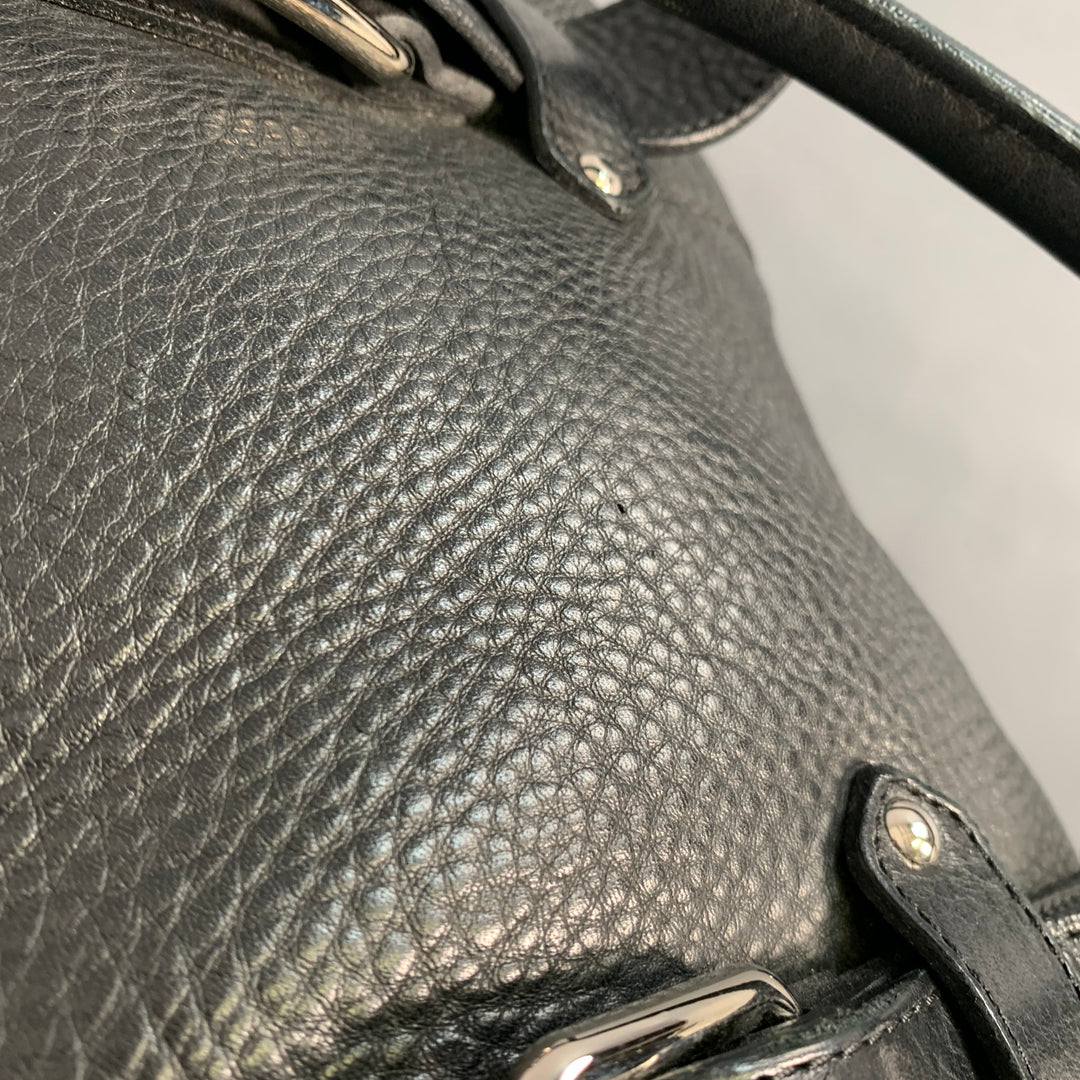 LONGCHAMP x KATE MOSS Black Silver Leather Top Handles Handbag