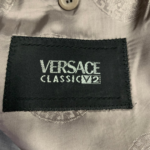 VERSACE Vintage Size 42 Grey Wool Notch Lapel Suit