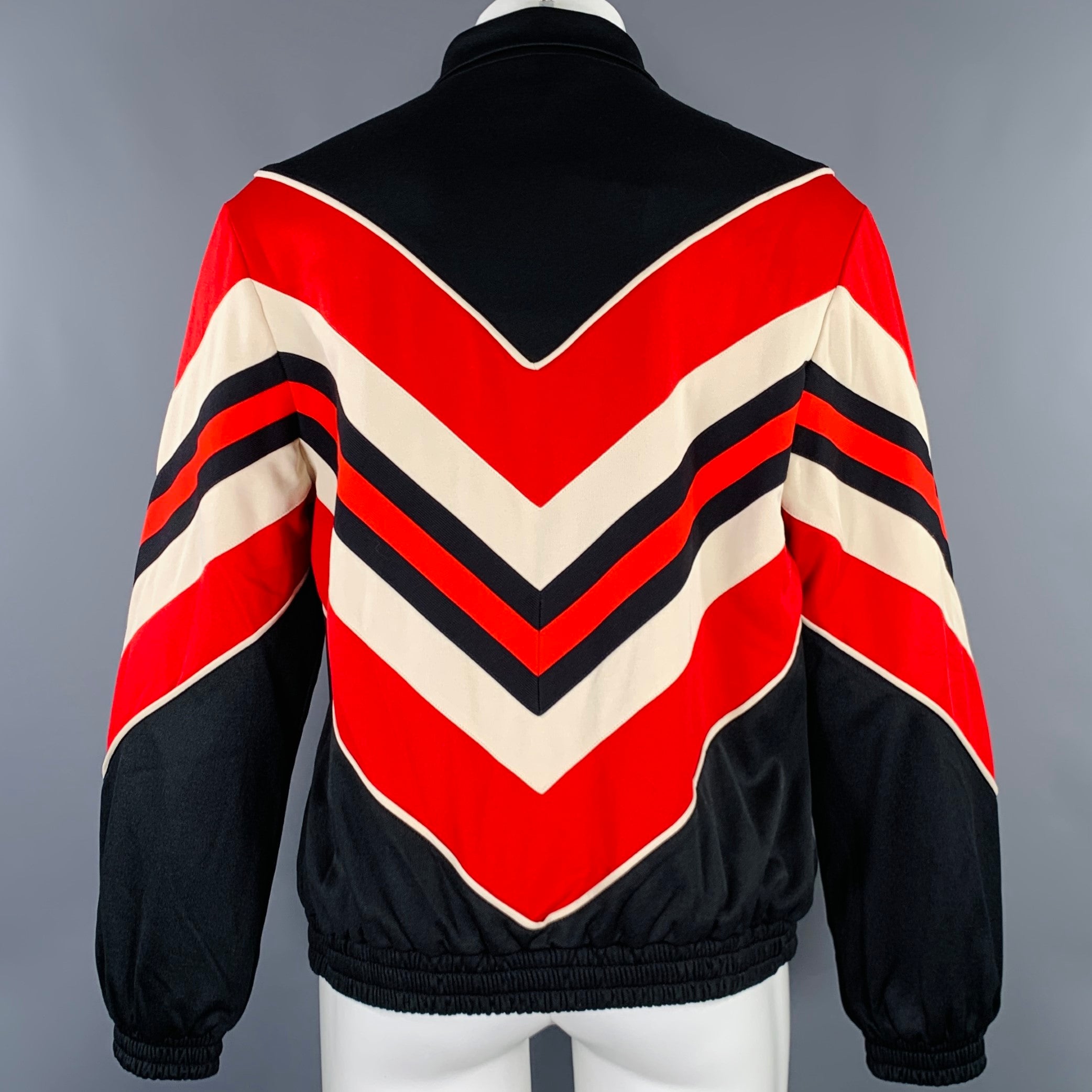 GUCCI 2019 Size S Black Red Embroidery Polyester Cotton Zip