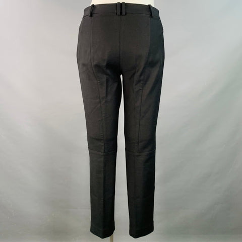 Pantalon fuselé THE ROW Taille 12, sergé de coton mélangé noir, avec fermetures éclair aux chevilles