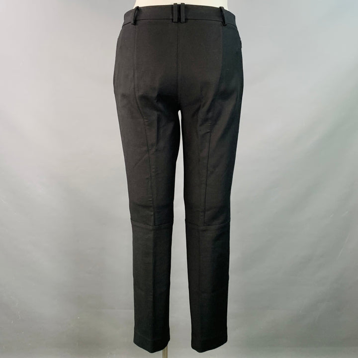 THE ROW Size 12 Black Cotton Blend Twill Ankle Zips Tapered Dress Pants