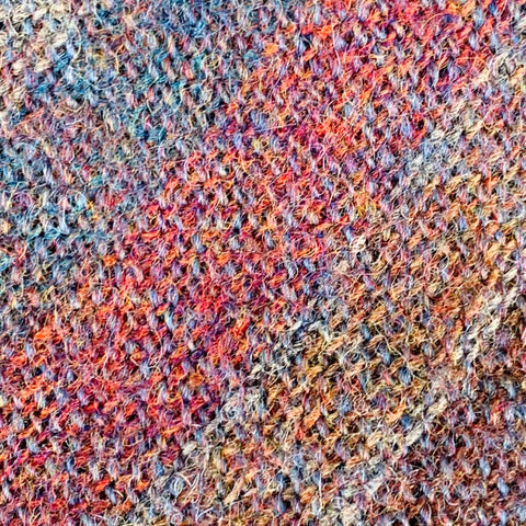 LIBERTY OF LONDON Blue Multi-Color Diagonal Stripe Wool Woven Tie