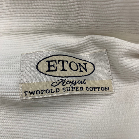 Camisa de manga larga con puño francés de algodón a rayas blancas talla XL ETON
