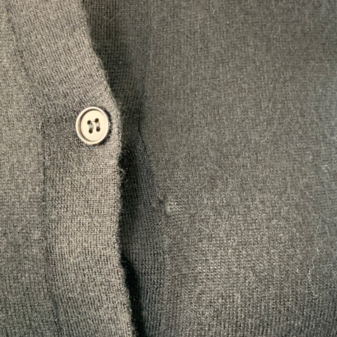 THE ROW Size L Black Cashmere Knit Button Up Cardigan