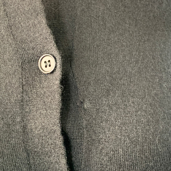 THE ROW Size L Black Cashmere Knit Button Up Cardigan