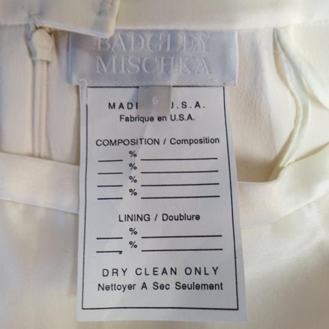 BADGLEY MISCHKA Talla 6 Falda lápiz de satén estructurada color crema 