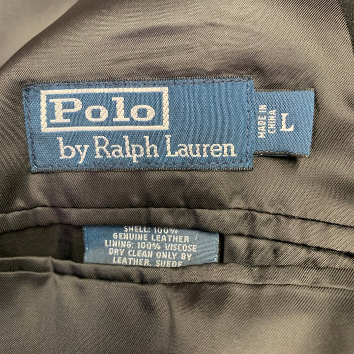 POLO by RALPH LAUREN Size L Black Suede Shirt Jacket