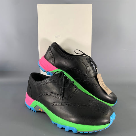 COMME des GARCONS HOMME PLUS Size 10 Black Multi-Color Perforated Lace Up Shoes