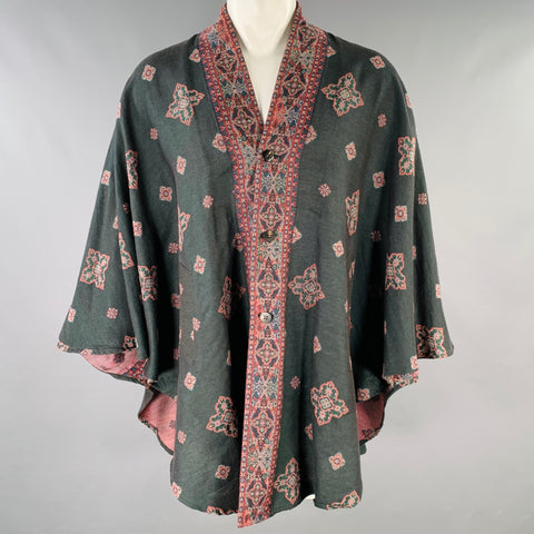 YANTOR SS18 One Size Black Red Diamond Silk Cotton Coat