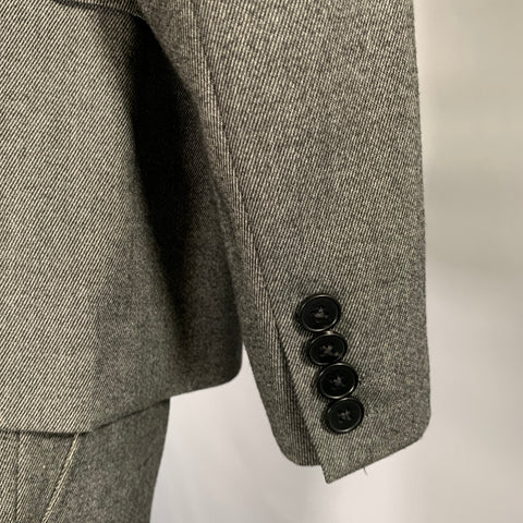 THE SUITS ANTWERP Chest Size 40 Grey Stripe Polyester Blend Peak Lapel 34 Suit