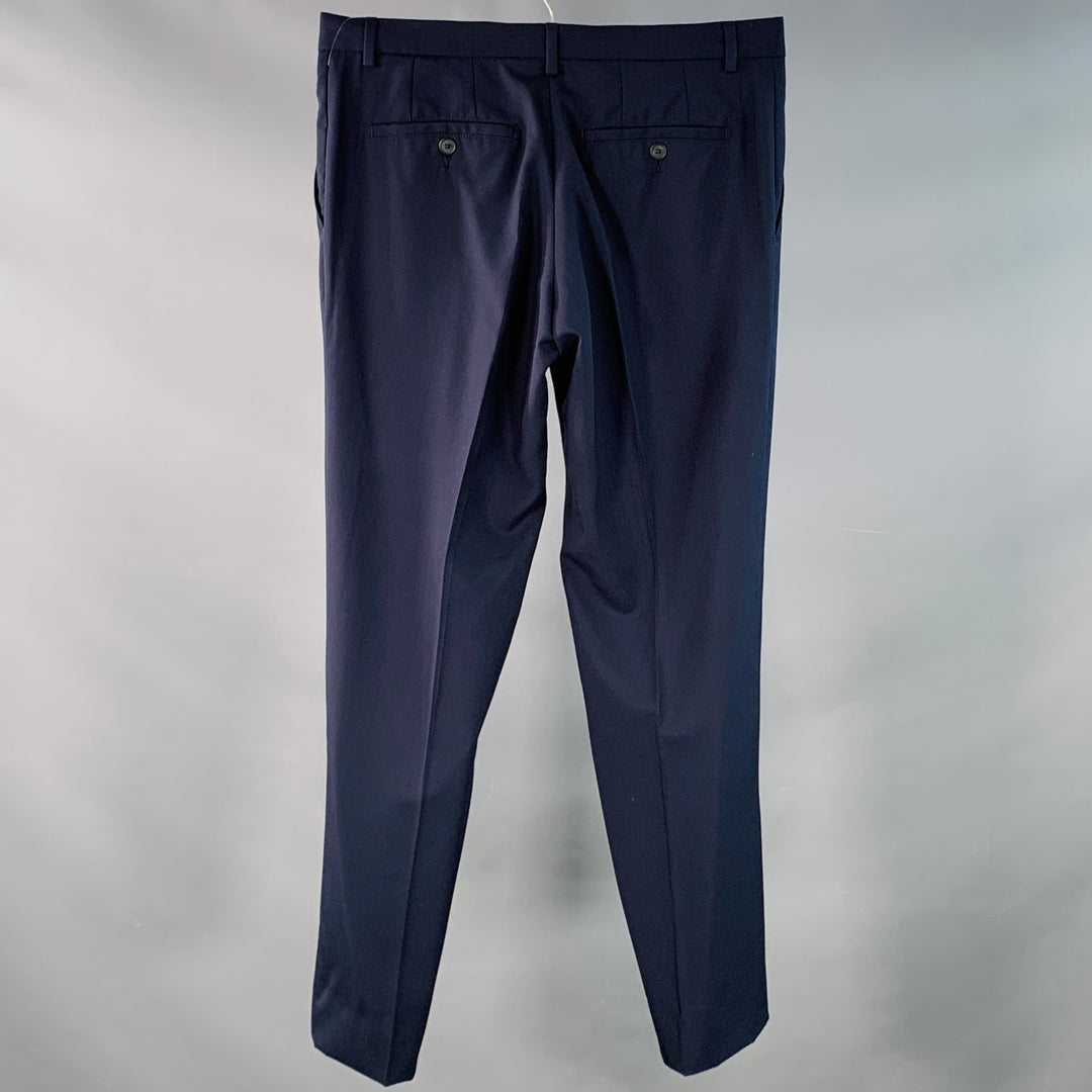 AMI by ALEXANDRE MATTIUSSI Size 30 Navy Wool Tapered Zip Fly Dress Pants