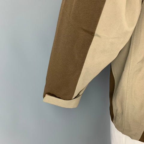 ACNE STUDIOS Taille XL Veste imperméable color block marron taupe