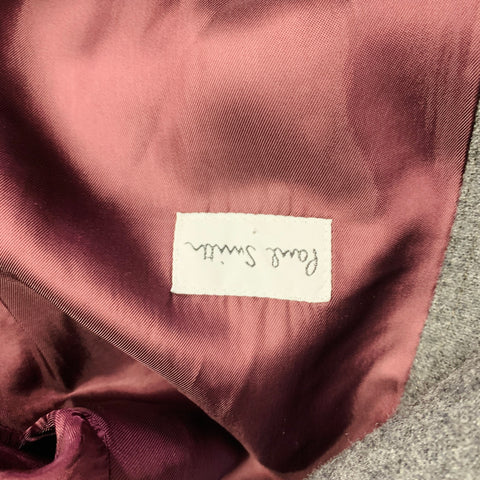 PAUL SMITH Size 42 Grey Burgundy Wool Blend Contrast Trim Jacket