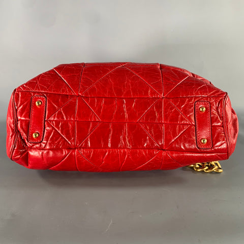 MARC JACOBS Red Quilted Calfskin Leather Purse Handbag