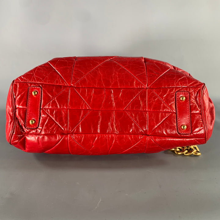 MARC JACOBS Red Quilted Calfskin Leather Purse Handbag