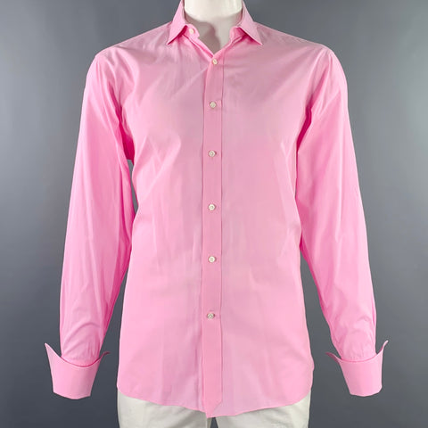 RALPH LAUREN Size XL Pink Cotton Spread Collar Long Sleeve Shirt