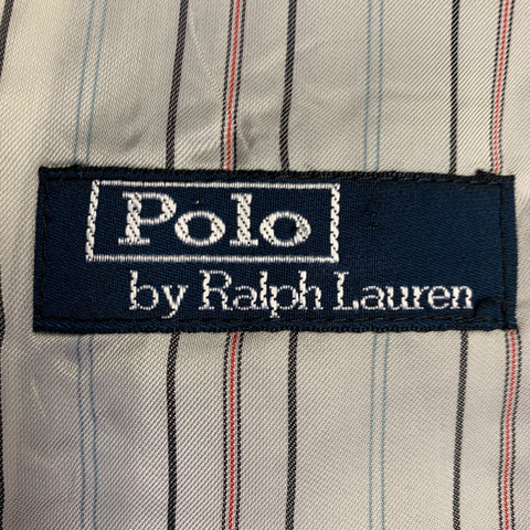 POLO by RALPH LAUREN Size 40 Regular Navy Grey Checkered Virgin Wool 3 Piece Suit