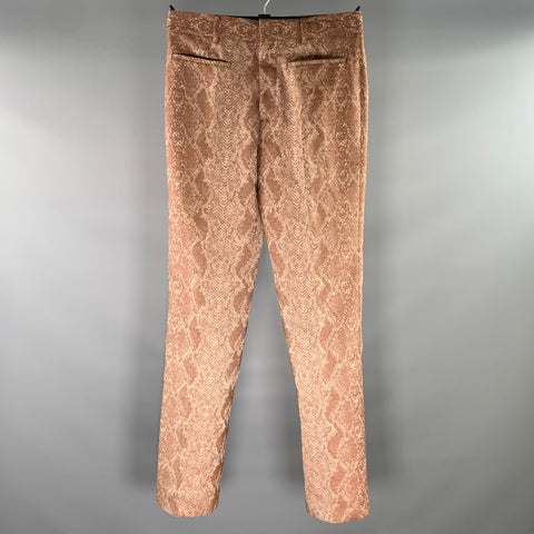ACNE STUDIOS Size 32 Brown Silver Snake Wool Blend Trouser Cut Casual Pants