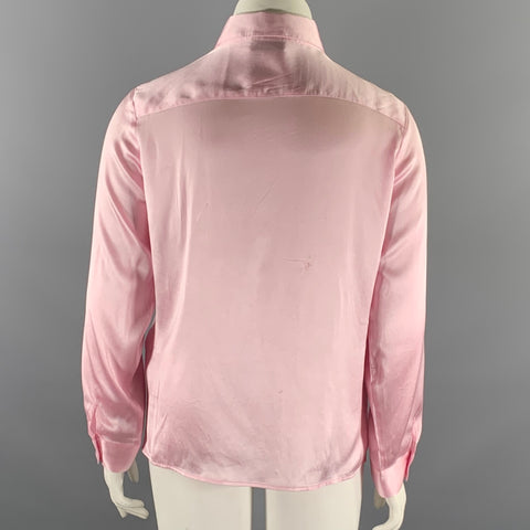 MIRTO Size L Pink Silk / Elastane Blouse