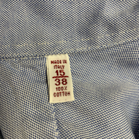 Chemise matelassée en coton bleu à manches longues et col étalé MICHAEL BASTIAN taille 38